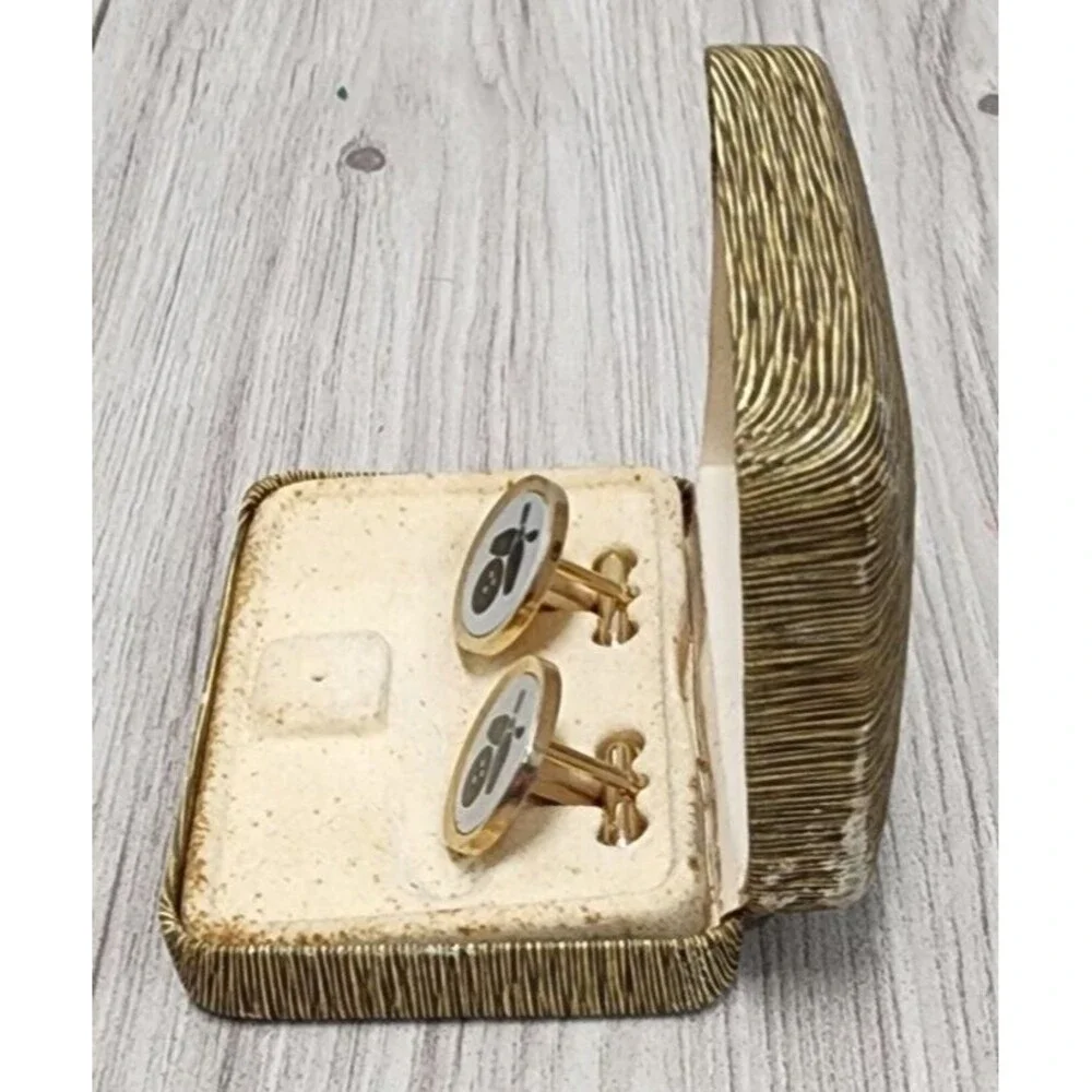 Vintage Strand Cuff Links & Tie Tack Set Bowling Theme - Original box